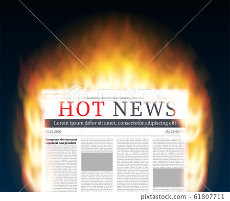 Hot News. Mock up of a blank daily newspaper. Hot News. Mock up of a blank daily newspaper. 61807711