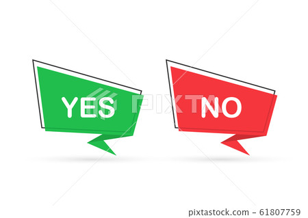 Yes No word text on talk shape. Vector stock 61807759