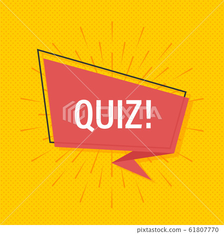 Ribbon Banner With Text Quiz, Poster In Pop Art - Stock Illustration 