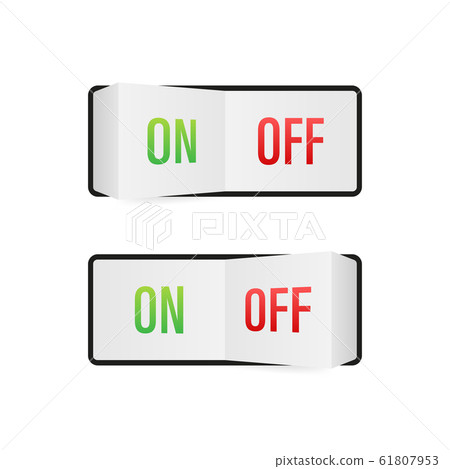 Flat icon On and Off Toggle switch button vector - Stock Illustration ...