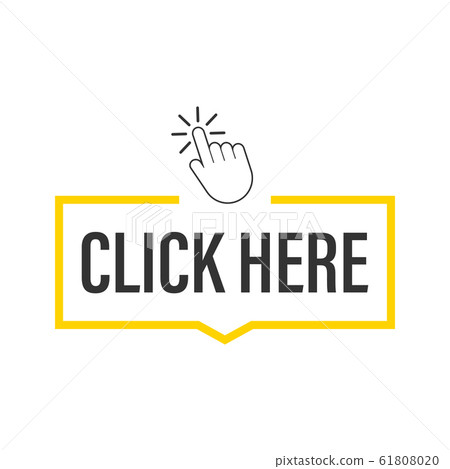 Click here button with hand pointer clicking.-插圖素材 [61808020] - PIXTA圖庫
