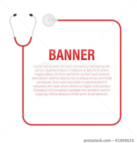Stethoscopes banner, medical equipment for doctor. Stethoscopes banner, medical equipment for doctor. 61808028