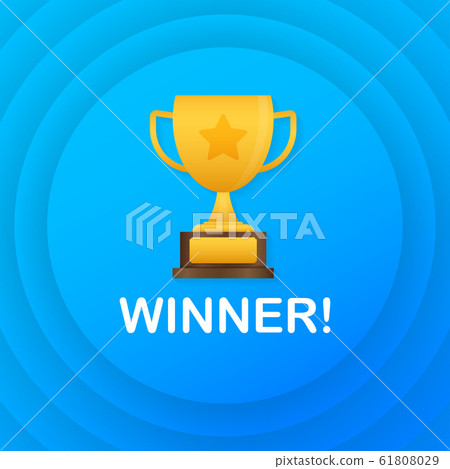 Winner banner. Congratulations. Triumph prize. Winner banner. Congratulations. Triumph prize. 61808029