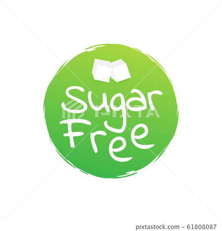 Sugar free. Round green label. Vector stock 61808087