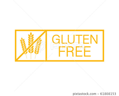 Gluten free. Healthy food labels with lettering. Gluten free. Healthy food labels with lettering. 61808153
