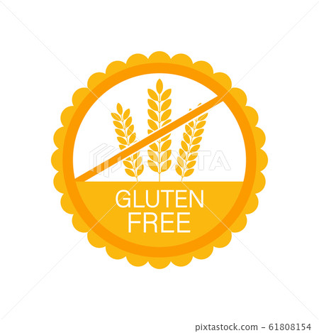 Gluten free. Healthy food labels with lettering. 61808154