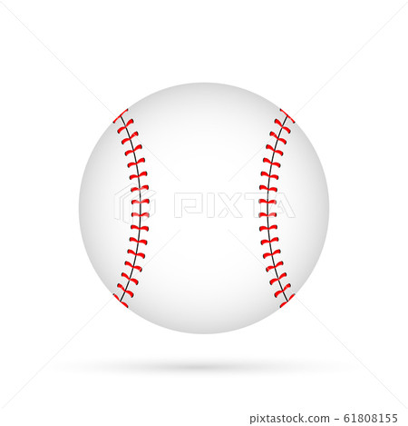 Smooth style baseball ball icon on white Smooth style baseball ball icon on white 61808155