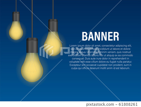 Realistic transparent light bulb banner. Vector Realistic transparent light bulb banner. Vector 61808261