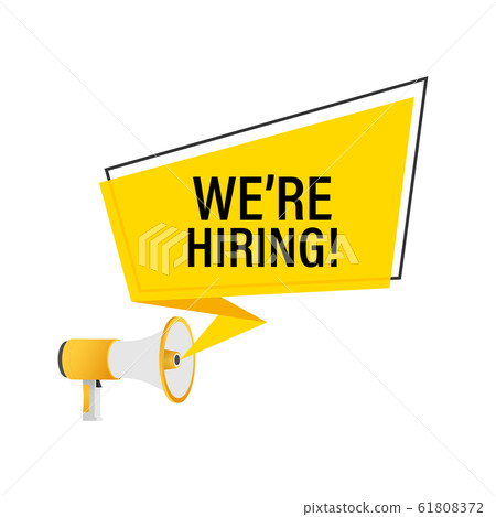 We're Hiring web banner. Megaphone With We are 61808372