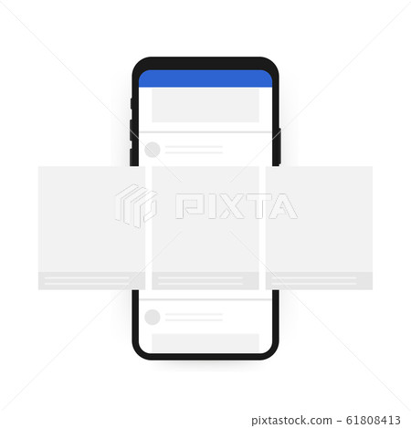 Smartphone with interface carousel post on social Smartphone with interface carousel post on social 61808413