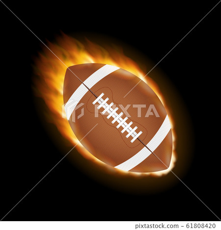 American football ball on a black background. 61808420