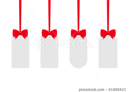 White tags isolated on white background with red 61808421