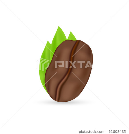 Vector icon coffee bean for cafe label, packing 61808485