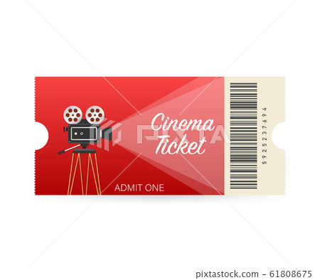 Cinema tickets isolated on white background. Cinema tickets isolated on white background. 61808675