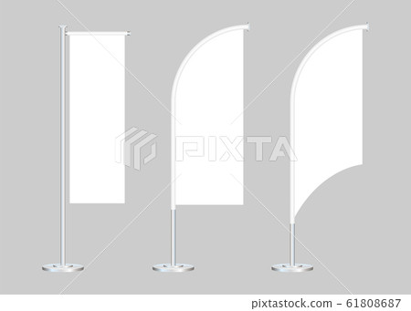 Download Beach Flag Stand Empty Template Mockup Set On A Stock Illustration 61808687 Pixta