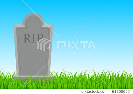 Grave icon flat design. Old gravestone with 61808693