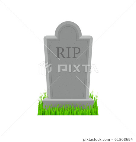 Grave icon flat design. Old gravestone with 61808694