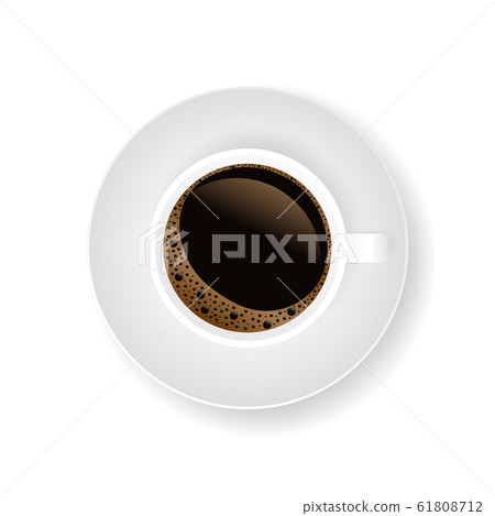 Hot coffee in a white cup and saucer. Vector stock Hot coffee in a white cup and saucer. Vector stock 61808712