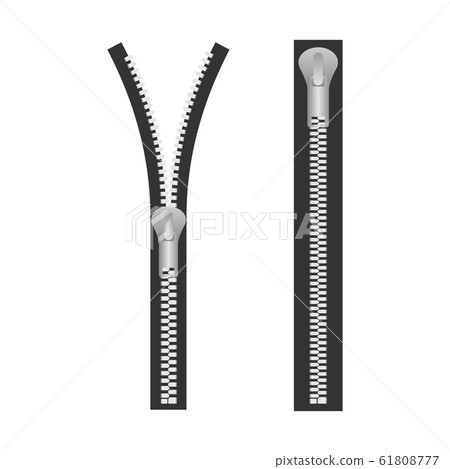 zippers type set fastener. Metallic closed and zippers type set fastener. Metallic closed and 61808777
