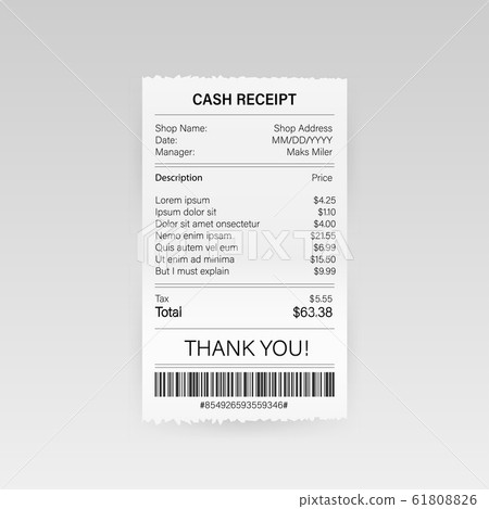 MoReceipts vector illustration of realistic MoReceipts vector illustration of realistic 61808826