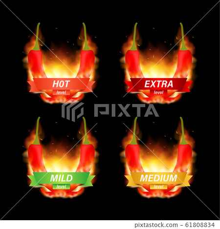 Hot red pepper strength scale indicator with mild, 61808834