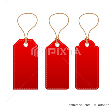 Set of various blank white paper tags, labels, Set of various blank white paper tags, labels, 61808856