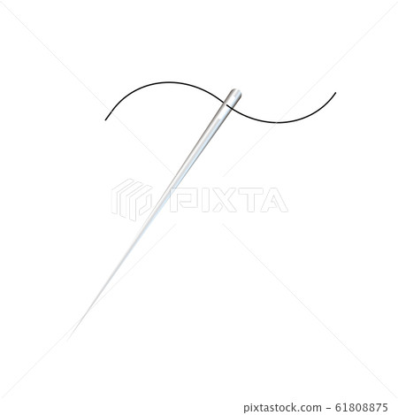 The thread in the needle vector. Silhouette of a 61808875