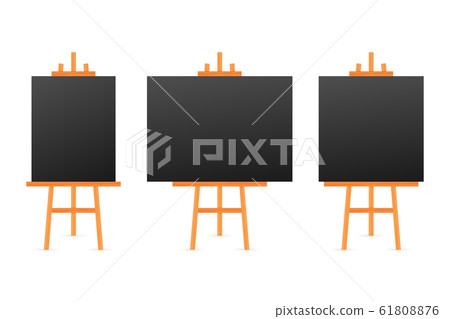 Vector Set of Wooden Brown White Sienna Easels 61808876
