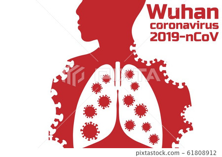 Wuhan coronavirus symptoms 2019-nCoV concept. Chinese virus. Template for background, banner, poster 61808912