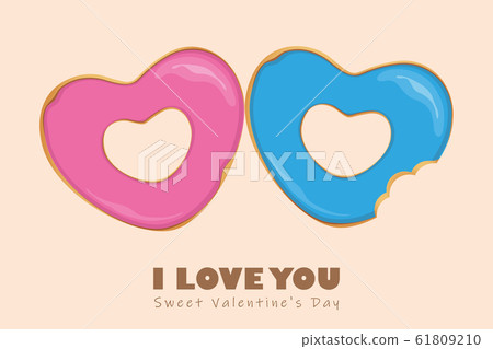 sweet valentines day heart shaped donuts 61809210