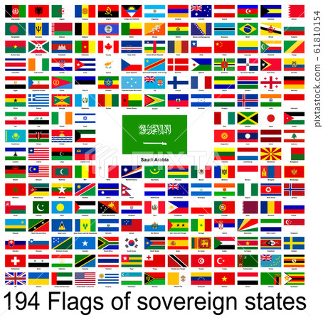 Saudi Arabia, collection of vector images of flags of the world. Vector graphics. Saudi Arabia, collection of vector images of flags of the world. Vector graphics. 61810154