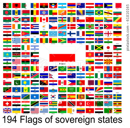 Poland, collection of vector images of flags of the world. Vector graphics. 61810165