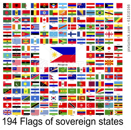 Philippines, collection of vector images of flags of the world. Vector graphics. 61810166