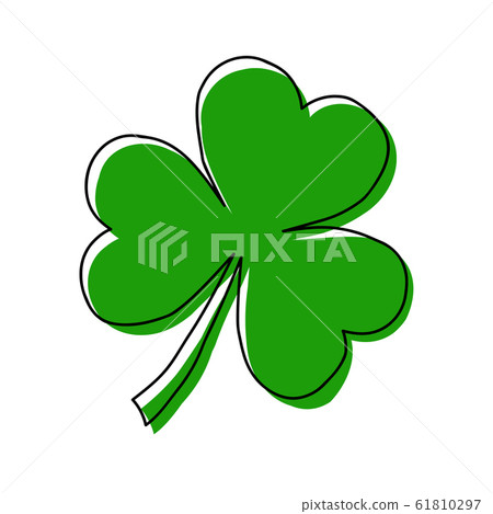 vector illustration of green shamrock in grunge style 61810297