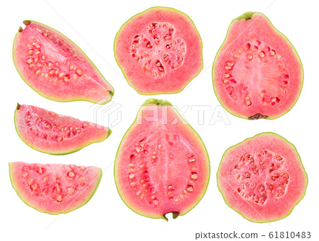 Isolated cut guava fruits 61810483