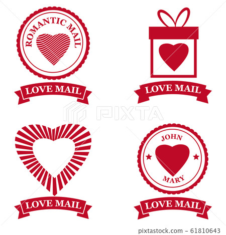 Set Love Mail icon Happy Valentine day Heart With Love. Symbol for mail design vector isolated Set Love Mail icon Happy Valentine day Heart With Love. Symbol for mail design vector isolated 61810643