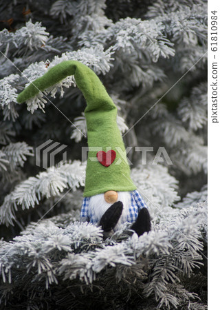 Closeup of christmas gnome for street decoration 61810984