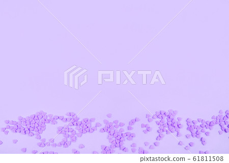 Lilac background with tiny hearts. Valentine's day concept. 61811508