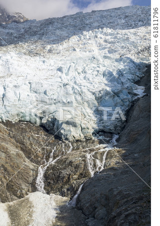 Amazing view of the Glacier des Bossons . French Amazing view of the Glacier des Bossons . French 61811796