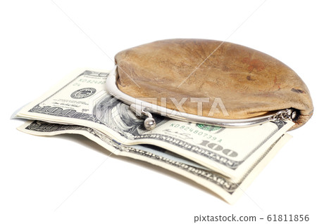 Wallet with dollars isolated on white Wallet with dollars isolated on white 61811856