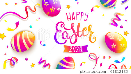 Easter party greeting card. Easter party greeting card. 61812183