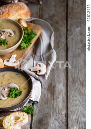 Mushroom soup puree background 61812433