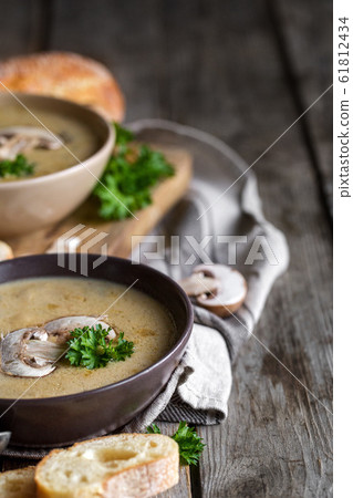 Mushroom soup puree background 61812434