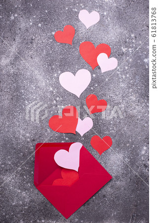 Valentines Day background with envelop 61813768