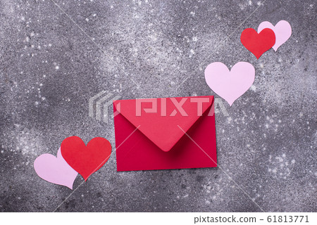 Valentines Day background with envelop 61813771