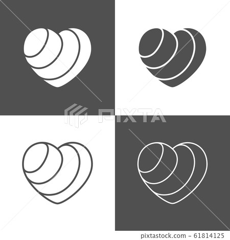 Flat love icon template on white and gray background, vector illustration 61814125