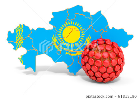 Virus in Kazakhstan concept, 3D rendering 61815180
