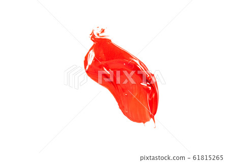 Smear of red lipstick. 61815265