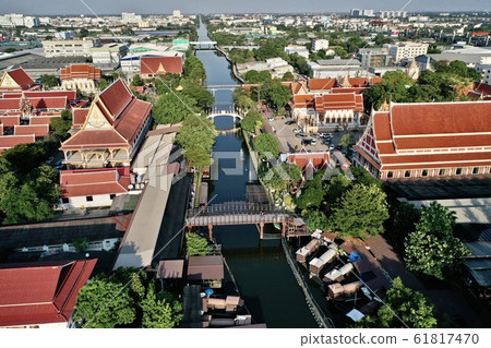 Aerial shot Bangkok river Thailand 61817470