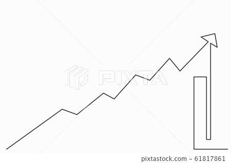 One continuous line drawing of graph icon isolated One continuous line drawing of graph icon isolated 61817861